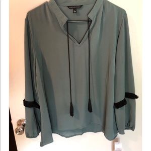 NWT Olive green long-sleeve blouse